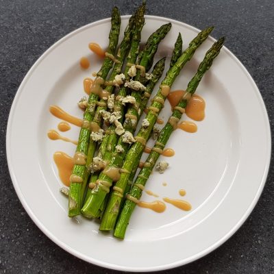 Grilled Asparagus with Baobab Dressing